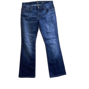 7 For All Mankind Kimmie Bootcut Jeans Size 31 Mid Rise Dark Wash Stretch Denim
